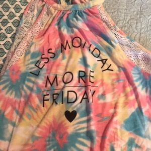 Tie dye graphic tank